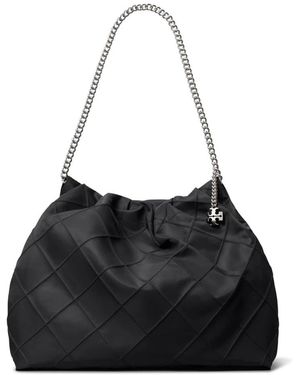 Tory Burch Fleming Nylon Hobo - Schwarz