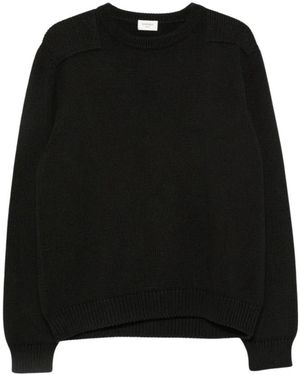 Saint Laurent Rundhals-Pullover - Schwarz