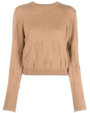 Pinko Round-Neck Knitwear - Natural