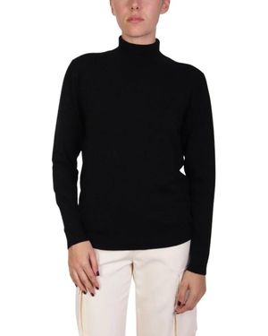 Weekend by Maxmara Stretch-Viskose-Rollkragenpullover - Schwarz