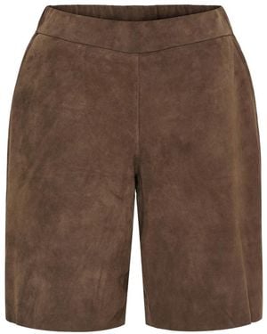 Notyz Korte Broeken ,Bruin ,Suède Suède Shorts