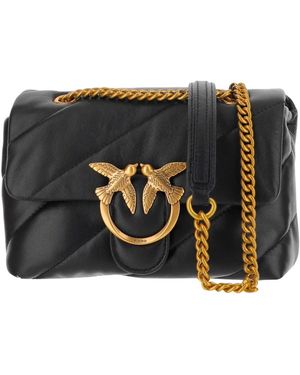 Pinko Tassen ,Zwart ,Leer Mini Love Bag Puff