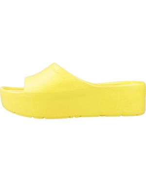 Lemon Jelly Heeled Mules - Amarillo