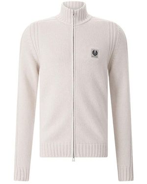 Belstaff Truien & Vesten ,Wol Watch Zip Cardigan - Wit