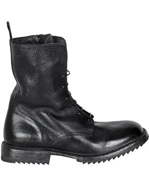 Moma Vintage Lederstiefel Mit Reißverschluss - Schwarz