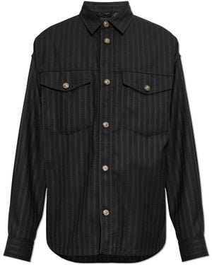 Versace Jacquard Woll Blouson - Schwarz