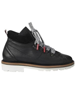 Kiton Lace-Up Boots - Black