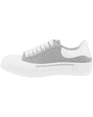 McQueen Deck Lace-Up Plimsoll Sneakers - Wit