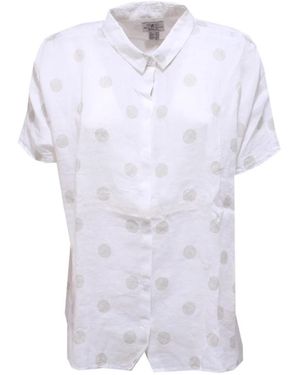 Barbour Overhemden ,Wit ,Linnen Witte Linnen Korte Mouw Polka Dot Overhemd