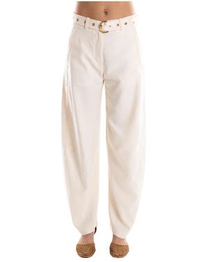 Pinko Lexy Wide Broeken - Naturel