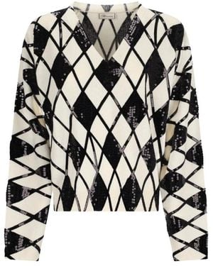Blumarine V-Neck Knitwear - Negro