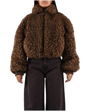 MSGM Faux Fur & Shearling Jackets - Marrone