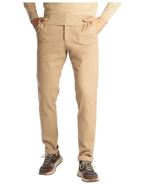 Zilton Broeken ,Leer Chinos - Naturel