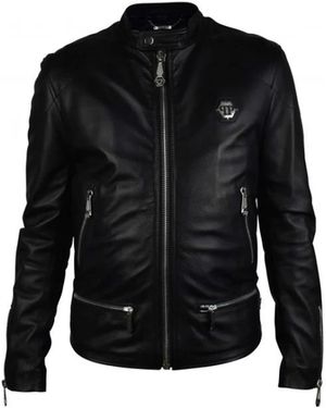 Philipp Plein Jassen ,Zwart ,Leer Leather