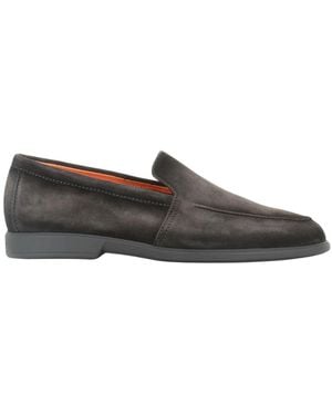Santoni Soft Reversed Calf Slipper - Zwart