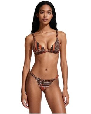 ME FUI Dreieck-Bikini Mit Festen Cups Und Ringen - Braun