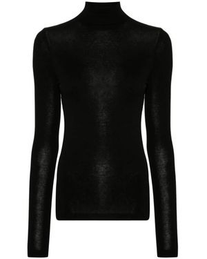 Agolde Jersey Cuello Alto Negro, Mujer, Talla