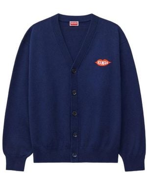 KENZO Loves Embroidered Cardigan - Blau