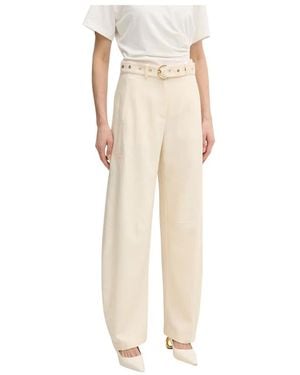 Pinko Broeken ,Polyester Wide Broeken - Naturel