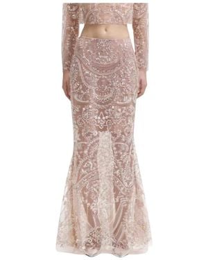 Self-Portrait Maxi Skirts - Brown