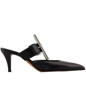 McQueen Heeled Mules - Black