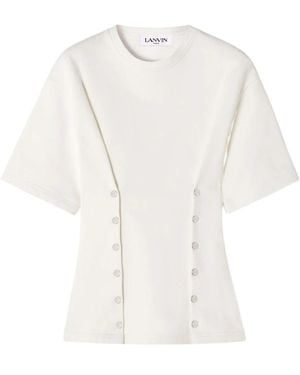 Lanvin Cotton Fleece T-Shirt - Weiß