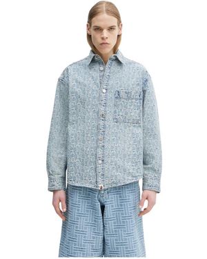 A Bathing Ape Lux Sport Patroon Jacquard 10Oz Denim Jas - Blauw