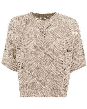 Antonelli Truien & Vesten ,Pailletten Oleandro Knit - Naturel