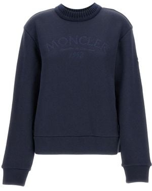 Moncler Marine Logo Jersey Randstijl - Blauw