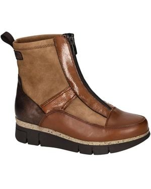 Fluchos Schoenen ,Bruin ,Leer India Marmota Enkelboot