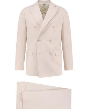 Boglioli Kostuums ,Katoen Double-Breasted Suit - Roze