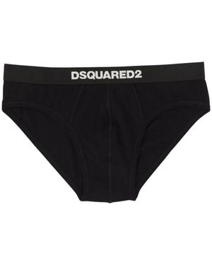 DSquared² Ondergoed ,Zwart ,Katoen Logo Slip