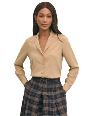 Brooks Brothers Overhemden ,Crepe Zijden Blouse - Zwart