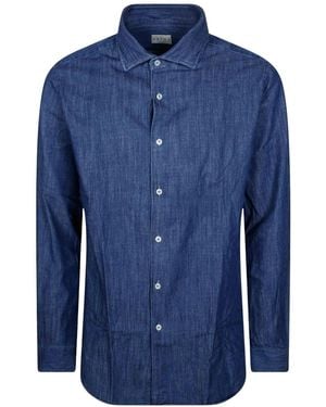 Xacus Camicia Classica Ml Denim - Blauw