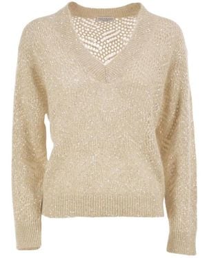 Brunello Cucinelli Cashmere Truien - Naturel