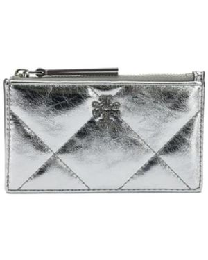 Tory Burch Accessoires ,Grijs ,Leer Wallet And Card Holder - Wit