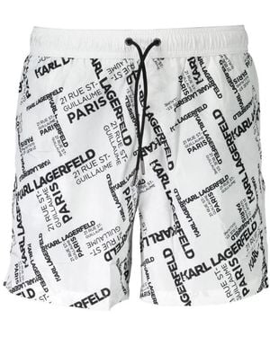 KARL LAGERFELD Logo Print Zwemshorts - Wit