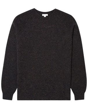 Sunspel Lammwoll-Pullover Mit Rundhalsausschnitt - Schwarz
