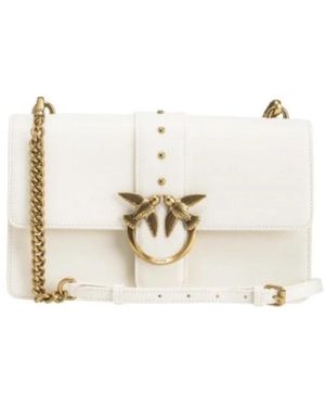 Pinko Tassen ,Leer Classic Love One - Wit