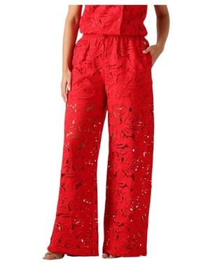 Pom Wide Hosen - Rot
