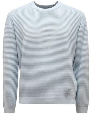 Armani O2328 Maglione Cotton Perforated Sweater - Blau