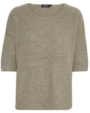 Soaked In Luxury Rundhals-Strickwege - Grau