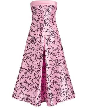 Alberta Ferretti Strapless Midi Jurk - Paars