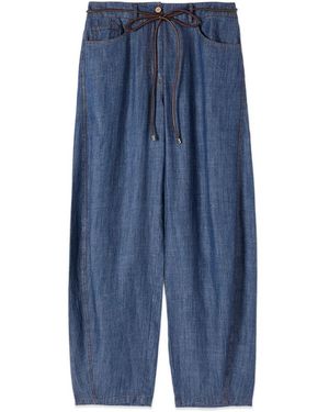 Oltre Jeans ,Blauw ,Denim Barrel Broeken Met Denim Effect