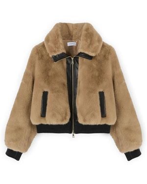 mötivi Jacke Mit Teddy-Effekt Und Einsätzen - Braun