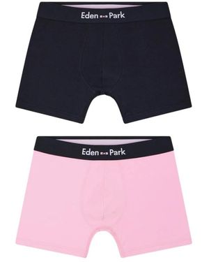 Eden Park Ondergoed ,Veelkleurig ,Katoen Set Van Drie Katoenen Jersey Boxershorts - Blauw