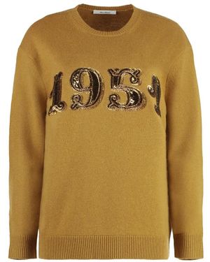 Max Mara Round-Neck Knitwear - Yellow