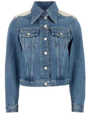 Givenchy Jassen ,Blauw ,Denim Denimjas Met Jukstuk