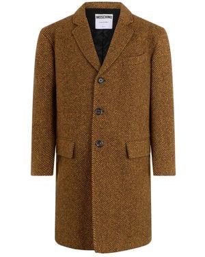 Moschino Single-Breasted Coats - Brown