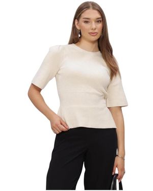 Object Truien & Vesten ,Linnen Mirka Andri S/S Re Knit Pullover - Wit